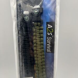 Paracord Bracelet Survival‎ Military Para Bracelet w/ Buckle & Compass